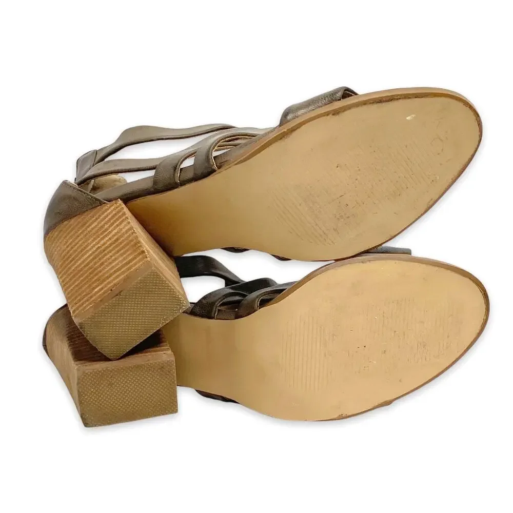 Melrose & Market Womens Rory Gray Block Heel Sandal 8.5M